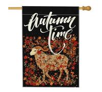 Drapeaux noirs pour maison de moutons d'automne 71,1 x 101,6 cm double face pour l'extérieur, esthétique, feuille d'érable d'automne standard, drapeau vertical en toile pour la maison, drapeau rétro