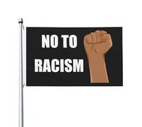 Drapeaux Non Au Racisme Bannière Avec Œillets Double Face Drapeaux De Maison Pour Extérieure Toutes Les Saisons Chambres 90X150Cm