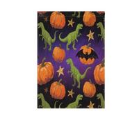 Drapeaux orange Evil Halloween Dinosaure Vacances cour pour extérieur Bannière joyeux Noël pour décoration de terrasse 71 x 101 cm double face