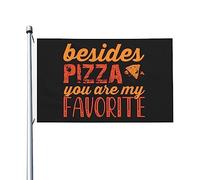 Drapeaux « Outre la pizza, vous êtes mes préférés » pour l'extérieur, drapeau en polyester robuste double face de 90 x 150 m pour la décoration de jardin extérieur, de festival ou de maison, drapeaux