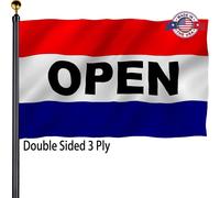 Drapeaux ouverts pour le panneau commercial 3x5 exterieur fabrique en USA-Double SAFT 3 PLY Banniere de drapeaux ouverts a l'exterieur de 2 canto