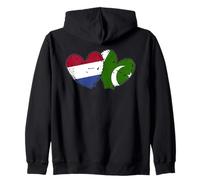 Drapeaux Pakistan Pays-Bas en Forme de cœur Culture Pakistanaise néerlandaise Sweat à Capuche
