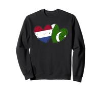 Drapeaux Pakistan Pays-Bas en Forme de cœur Culture Pakistanaise néerlandaise Sweatshirt