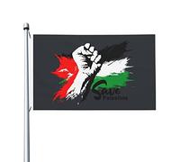 Drapeaux palestiniens pour l'extérieur, 90 x 150 cm, double face, en polyester robuste, pour la maison, la cour, le festival, la décoration de jardin extérieur, les drapeaux de bienvenue