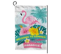 Drapeaux Paradis d'été des flamants roses Renforcé Bruant avec œillets Drapeau pour Bar Intérieur 30x45cm