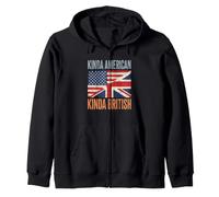 Drapeaux patriotiques américains Anglais Kinda American Kinda British Sweat à Capuche