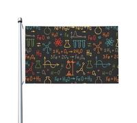Drapeaux pédagogiques pour expériences et équations de chimie, 152 cm x 91 cm, avec œillets, en polyester personnalisable.