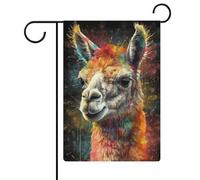 Drapeaux peints à la main avec lame, drapeaux d'extérieur, drapeaux en lin imité, imperméables, pour festival, 12,6 pouces × 18,5 pouces