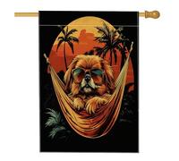 Drapeaux pékinois cool pour niche de chien 71,1 x 101,6 cm double face pour extérieur, palmier tropical amusant en lin vertical, drapeaux de maison, drapeau imprimé pour animaux de compagnie, avant