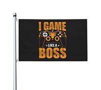 Drapeaux Personnalisé Je Joue Comme Un Pro Drapeau De Jardin Couleurs Vives Pirate Drapeaux Pour Cadeau D'Anniversaire, Terrasse, Décoration D'Halloween, 90X150cm