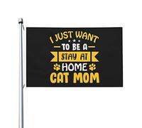 Drapeaux Personnalisé Je Veux Juste Être Une Maman De Chat Au Foyer Drapeau De Jardin Polyester Pirate Drapeaux Pour Jardin, Festival, Terrasse, 90X150cm