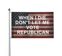 Drapeaux Personnalisé Quand Je Mourrai, Ne Me Laissez Pas Voter Républicain Drapeau De Jardin Individualité Pirate Drapeaux Pour Décoration D'Halloween, Cadeau De Noë, 90X150cm