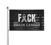 Drapeaux Personnalisé Ruban Gris De Sensibilisation Au Cancer Du Cerveau Drapeau Extérieur Polyester Drapeau De Jardin Pour Festival, Jardin, Cadeau D'Anniversaire, 90X150cm