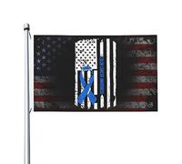 Drapeaux Personnalisé Sensibilisation À La Lutte Contre Le Cancer Du Côlon Drapeau De Jardin Polyester Pirate Drapeaux Pour Décoration D'Halloween, Cadeau De Noë, Cadeau D'Anniversaire, 90X150cm