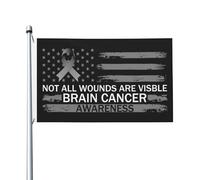 Drapeaux Personnalisé Toutes Les Blessures Ne Sont Pas Visibles Sensibilisation Au Cancer Du Cerveau Drapeau De Jardin Diversité Drapeau Extérieur Pour Terrasse, Festival, 90X150cm