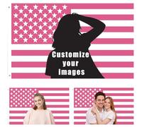 Drapeaux personnalisés - Créez votre propre drapeau américain personnalisé | Bannière personnalisée à faire soi-même avec photos et texte | Cadeau unique pour la famille | Décoration d'intérieur