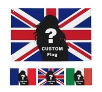 Drapeaux personnalisés, Créez votre propre drapeau avec photo/logo/texte pour le jardin, 2x3/3x5/4x6/5x8ft, Cadeaux de décoration intérieure et extérieure personnalisés - Fête d'anniversaire, journée