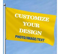 Drapeaux personnalisés imprimés avec image/texte/logo, panneau de jardin personnalisé pour décoration extérieure, créez votre propre équipe/bienvenue/souvenir/festival (120 x 180 cm)