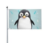 Drapeaux pingouins mignons pour l'extérieur - 0,9 x 1,5 m - Drapeau de jardin saisonnier double face avec œillets - Drapeau d'extérieur pour décoration de maison, toile de fond pour photo