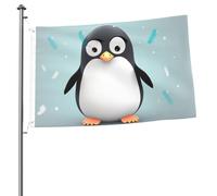 Drapeaux pingouins mignons pour l'extérieur 6 x 91 cm, drapeau de jardin saisonnier double face avec œillets, drapeau d'extérieur pour décoration de maison, toile de fond pour photo
