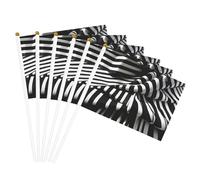 Drapeaux portables à rayures noires et blanches - Drapeaux portables pour événements sportifs - Décorations d'intérieur et d'extérieur