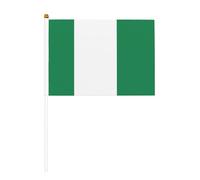 Drapeaux portables du Nigéria, 14 x 21 cm, en polyester imprimé double face, avec hampe en plastique de 30 cm, parfaits pour les événements et la décoration.