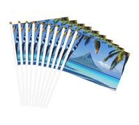 Drapeaux portables imprimés plages de Tahiti Drapeaux portables Événements sportifs Célébrations Décorations intérieures et extérieures