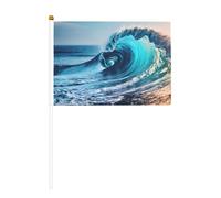 Drapeaux portables imprimés vagues de mer océan pour décoration d'événements, utilisation polyvalente, activités de groupe
