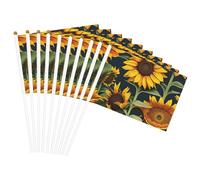 Drapeaux portatifs avec imprimé tournesol et fleurs sauvages, décorations d'intérieur et d'extérieur