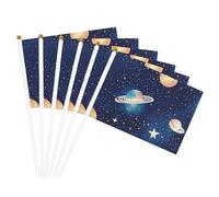 Drapeaux portatifs avec imprimé univers ciel étoilé pour événements sportifs, célébrations, décorations d'intérieur et d'extérieur