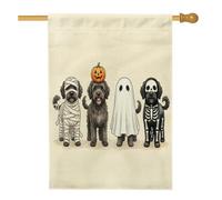 Drapeaux portugais d'Halloween pour maison de chien - 71,1 x 101,6 cm - Double face - Jolis et drôles - En toile de jute standard - Drapeaux amusants pour maison, pelouse, arrière-cour - Décoration