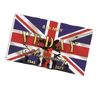 Drapeaux pour 80e anniversaire de mariage - Grand drapeau de décoration pour collectionneurs et amateurs d'histoire - 1 drapeau en polyester