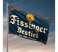 Drapeaux pour adolescents Fissinger Destiel: A Timeless Munich Beverage Legacy Since 1960 Flag Funny Dorm Decor Flags for Boys Room (30 x 45 cm)