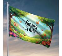 Drapeaux pour adolescents Le printemps est arrivé avec des fleurs vibrantes et des papillons flottants. Accessoires de bateau de pêche pour adolescents (152 x 244 cm)