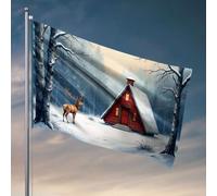 Drapeaux pour adolescents, un cerf majestueux tient la garde devant un drapeau confortable, accessoires de bateau de pêche, accessoires pour adolescents (30 x 45 cm)