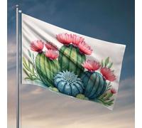 Drapeaux pour adolescents - Une peinture colorée de cactus en fleurs. Drapeau de pêche Accessoires de bateau pour adolescents (152 x 244 cm)