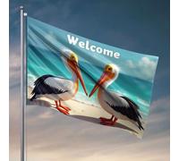 Drapeaux pour adolescents Welcome To The Beach! Drapeau de pêche Accessoires pour bateaux de pêche (30 x 45 cm)