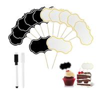 Drapeaux pour Buffet Cure Dent avec Drapeau, 48 Pièces Ètiquettes alimentaires avec 2 Marqueur, Etiquette Ardoise Alimentaire Forme de Tableau en Papier Vierge Pics à Cupcake Décoration De Gâteau