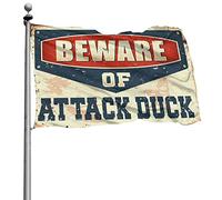 Drapeaux pour chambre à coucher avec inscription « Beware of Attack » - Motif canard - Décoration amusante - 60 x 90 cm