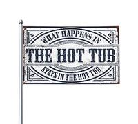 Drapeaux pour chambre à coucher avec inscription « What Happens In The Hot Tub Stays In The Hot Tub » - Accessoires pour joueurs (30 x 45 cm)