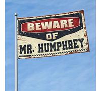 Drapeaux pour chambre à coucher « Beware of Mr. Humphrey » - Drapeaux amusants pour décoration de cuisine (120 x 180 cm)