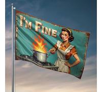 Drapeaux pour chambre à coucher et cuisine vintage Chaos : I'M Fine With This! Drapeau Man Cave Accessoires et décoration Manches à air Extérieur (120 x 180 cm)