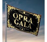 Drapeaux pour chambre à coucher Golden Elegance: The Annual Opera Gala Invitation Flag Vintage Decor Accessoires de piscine (152 x 244 cm)