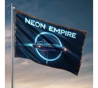 Drapeaux pour chambre à coucher Neon Empire : A futuriste Space Adventure Drapeau Man Cave Accessoires et décoration Manches à air Extérieur (60 x 90 cm)