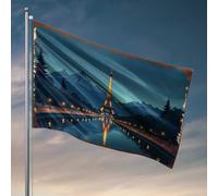 Drapeaux pour chambre à coucher Nuit parisienne : Tour Eiffel Réflexions sur la Seine Drapeau Vintage Décor Accessoires de piscine (60 x 90 cm)