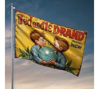 Drapeaux pour chambre à coucher Ted And Ic Drand : une bulle d'amitié drapeau homme grotte accessoires et décoration manches à air extérieur (30 x 45 cm)