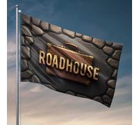 Drapeaux pour chambre à coucher vintage Roadhouse Mallette sur pierre Drapeau mural Décoration vintage Accessoires de piscine (60 x 90 cm)