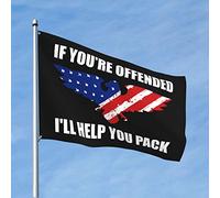 Drapeaux pour chambre avec inscription « If You'Re Offended I'Ll Help You Pack » pour dortoir, bar et grotte (120 x 180 cm)