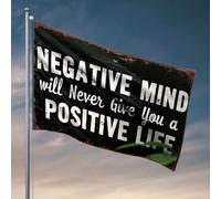 Drapeaux pour chambre d'adolescentes Negative Mind Will Never Give You A Positive Life. Drapeau vintage décoratif pour chambre d'adolescente (120 x 180 cm)