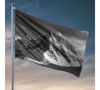 Drapeaux pour chambre d'adolescents et garçons - Les pics enneigés se lèvent majestueusement contre le ciel. Drapeau pour homme, grotte, bar, arrière-cour (60 x 90 cm)